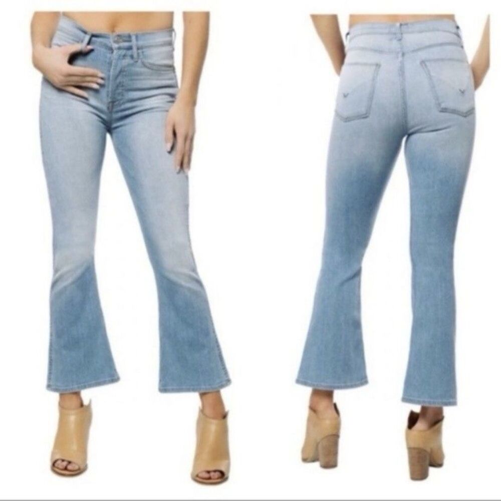 Hudson Jeans Vintage Holly High Rise Crop Flare Jeans Light Blue Size 30